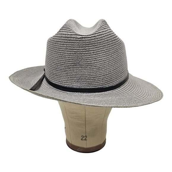 Floppy Panama Hat Size 7 1/4 Custom Made Gray Black Band Beaver Hats Vintage USA - Picture 4 of 12